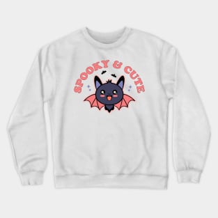 Spooky and Cute - Spooky Cute Pastel Goth Halloween Bat Crewneck Sweatshirt